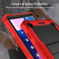 thumbnail image 5 of SaniMore for Lenovo Tab M10 (3rd Gen) 10.1" TB-328F 2022 Case, 3 Layers Multi-Functional [Built-in Kickstand] Heavy Duty Shockproof Rugged Protective Case for Lenovo Tab M10 (3rd Gen), Red, 5 of 8