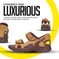 thumbnail image 3 of Zeba Men's Premium Leather Easy Slip-On Massaging Sandals Slides (Summer Breeze, 11), 3 of 7