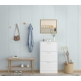 thumbnail image 3 of Ktaxon 3 Drawers Wooden Shoe Cabinet, Entryway Shoe Storage Cabinet Shoe Rack Organizer for Hallway Bedroom Closet Living Room Home Apartment, White, 3 of 9