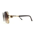 thumbnail image 4 of Womens 90s Luxury Jewel Ribbon Hinge Square Butterfly Sunglasses Gold Brown, 4 of 4
