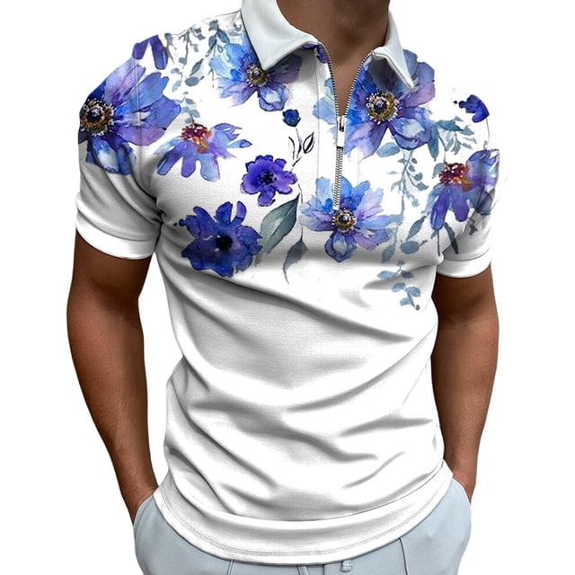 Polo de lujo con estampado especial y cremallera para hombre
