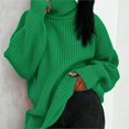 thumbnail image 5 of Suéter de cuello alto cálido para mujer, suéter informal de manga larga liso, suelto, de punto, para otoño e invierno, 5 of 5