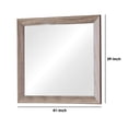 thumbnail image 5 of Mirror with Rectangle Wooden Frame and Washed Look, Brown, 5 of 6