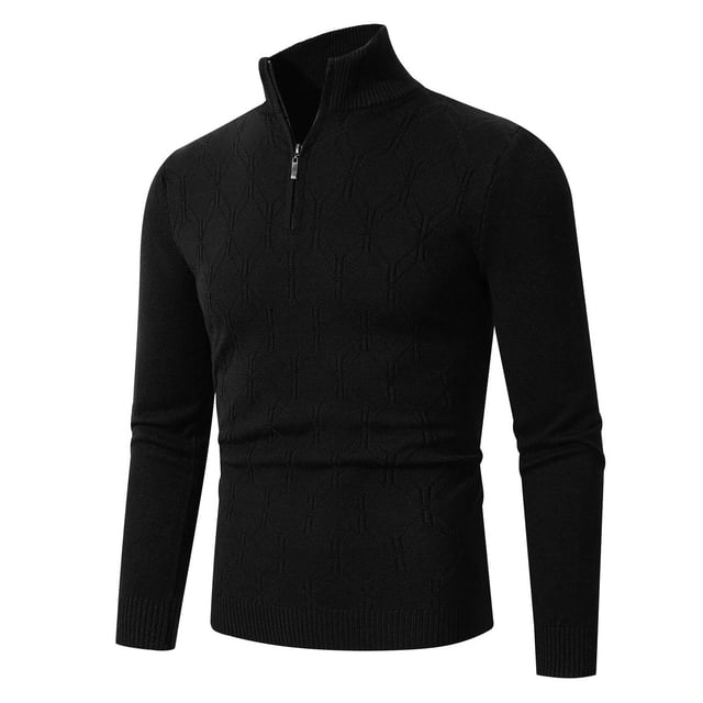 ameIAEA Men's Quarter Zip Sweaters Long Sleeve Mock Neck Pullover Lightweight Knitted Sweaters