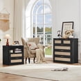 thumbnail image 3 of Leyaoyao Upright 5 Drawer Dressers for Bedroom, Boho Adult Wood Chest of Drawers Storage Cabinet for Living Room, Hallway, Black, 3 of 7