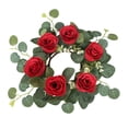 thumbnail image 1 of GUOOL Artificial Rose Flower Candle Wreath for Ceremony Gift Cafe Red, 1 of 9