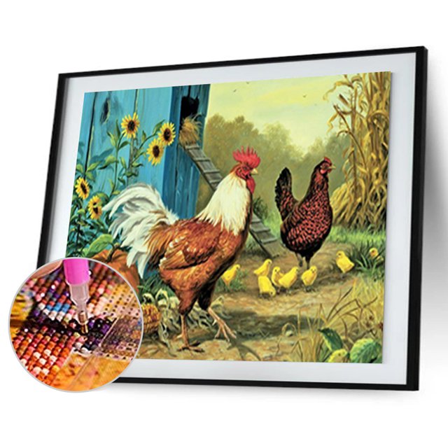 Cuadros Decorativos Ronda completa taladro diamante pintura pollo mosaico Rhinestone dibujo (A3781) DQrwqpou Nuevos Originales