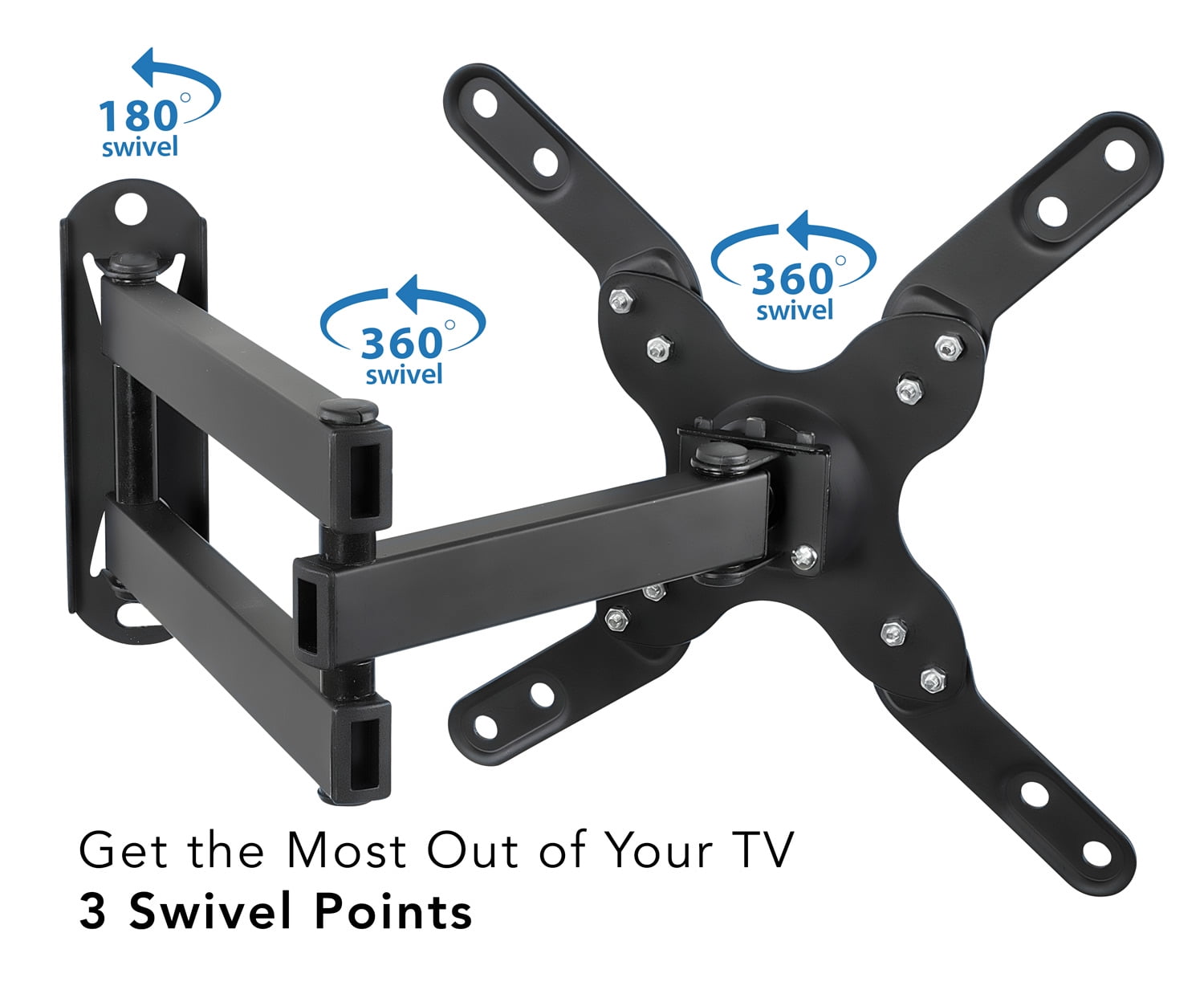 Mount-It! Full-Motion Tv Wall Mount, Long 15" Extension, Fits 17"-47" Tv's, Capacity 33 lbs.