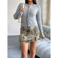 thumbnail image 6 of Women'S Slim Fitted Round Neck Cardigan Sweater Button Down Basic Knit Outerwear Light Gray L, 6 of 8