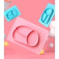 thumbnail image 2 of Tonwhar Rabbit - Plato de silicona con mantel individual integrado para niños pequeños - Alfombrilla de alimentación dividida de 3 rejillas sin BPA para niños pequeños, niños, bebés y bebés (azul púrpura), 2 of 8