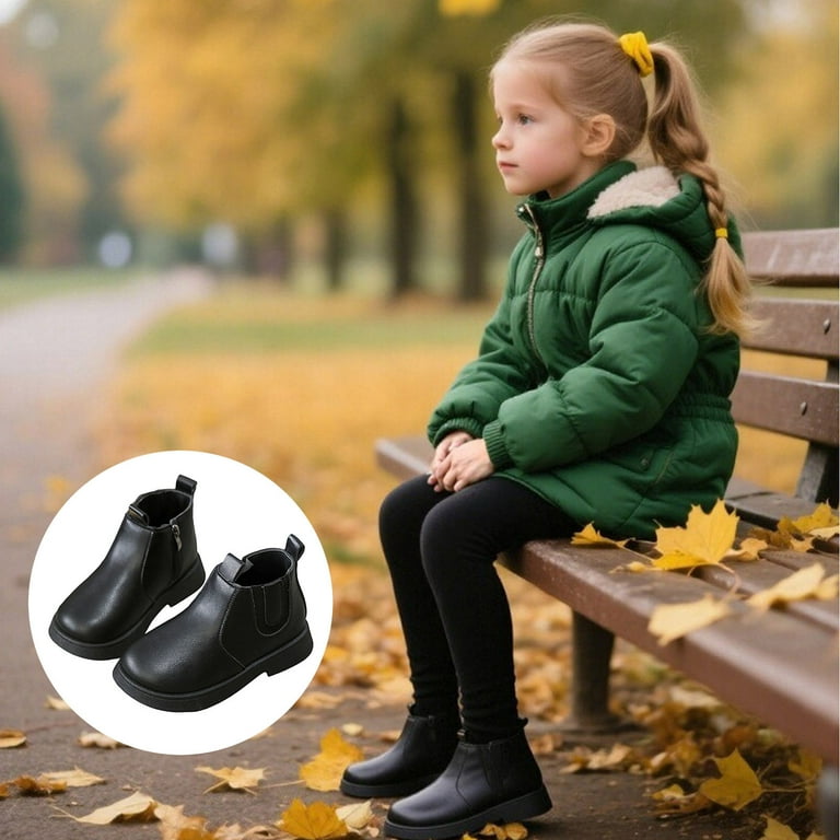 XIYON Girls Boots For Toddler Girls Glitter Pearl Chain