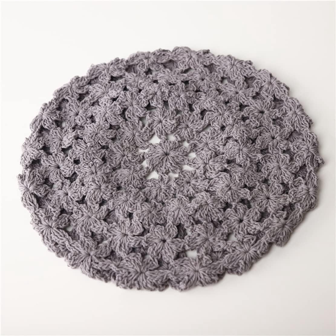 LinYooLi Hand Hook Hollowed-Out Petal-Shaped Beret, Hair Cap