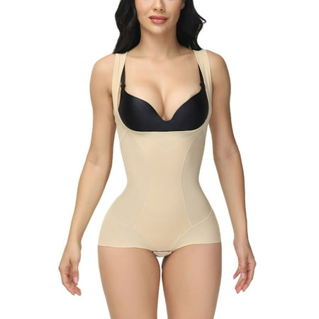 Homgro Women s High Waist Cami Body Shaper Backless Tummy Control Open Bust Seamless Slimming Bodysuit Shapewear Underwear Nude 14