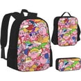 thumbnail image 2 of Anime Collage Kirbys 3 Pcs Backpacks Set with Thermal Insulated Lunch Tote Purse Pencil Case Multifunctional Laptop Daypack Travel Bag, Lunch Box, Pencil Case, 2 of 5
