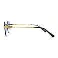 thumbnail image 3 of Art Nouveau Luxury 90s Rimless OG Oval Sunglasses Gold Blue, 3 of 4