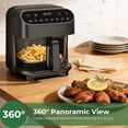 thumbnail image 4 of 4.5 QT Air Fryer,1500W Portable Airfryer with Digital Touch Control 8 Cooking Presets and Visible Window,Dishwasher Safe Basket with No Coating,Up to 400°F -Black, 4 of 9