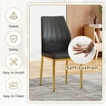 thumbnail image 4 of LUFTUT Modern Dining Chairs Set of 4, Black PU Leather Upholstered Kitchen Side Chairs, Ergonomic High-Back Design with Sleek Gold Metal Legs, 4 of 7