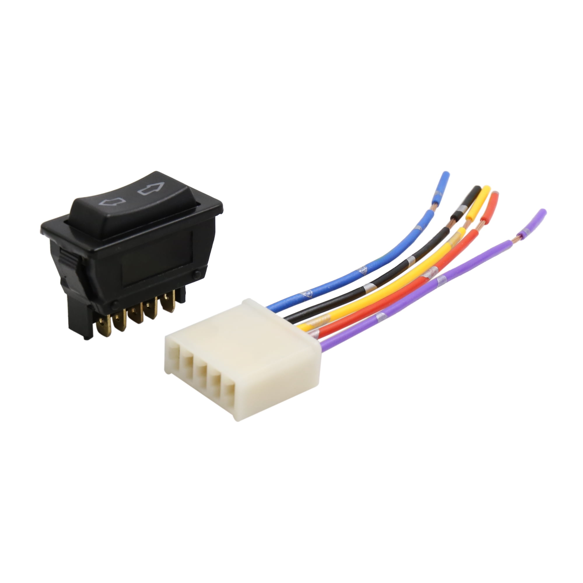 2 in 1 DC 12V 5 Pin Car Power Window Switch with Wire Harness Socket