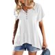 thumbnail image 5 of Moda mujer verano Casual botones Patchwork manga corta Pullove blusa sólida Fridja bn3635, 5 of 7