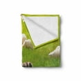thumbnail image 2 of Nature Soft Flannel Fleece Throw Blanket, Black Sheep Between White Goats on Grass Field Meadow Animal Farm Landscape, Cozy Plush for Indoor and Outdoor Use, 60" x 80", Fern Green Cream, by Ambesonne, 2 of 6