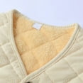 thumbnail image 5 of VNKIDY Women Outerwear Vests Winter Quilted Plush Warm Sleeveless Solid Color Button V Neck Waistcoat For Cold Weather Casual Outdoor Activities Classic Outerwear, 5 of 8
