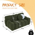 thumbnail image 5 of MOONMISS Boucle Upholstered Tufted Wood Frame Marshmallow Loveseat Sofa with 2 Pillows for Living Room-Olive, 5 of 5
