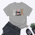 thumbnail image 2 of VBTAPA Women's Happy Easter Shirt Funny Bunny T-Shirt Cute Rabbit Graphic Tees Egg Hunt Holiday Party Tops Sales of Today Gray L, 2 of 6