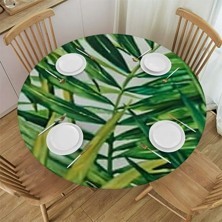 

Leaves Round Fitted with Polyester Table Cloth Table Cover