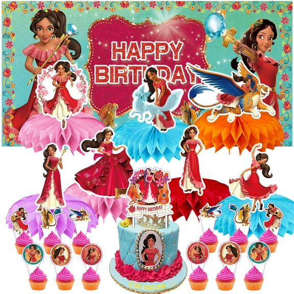 Elena of Avalor Party Decorations Decor Supplies Honeycomb Centerpieces Table Toppers Cake Toppers for Birthday Photo Props