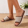 thumbnail image 5 of Agkizg Unisex Indoor Outdoor Slides, Womens Mens Beach Walking Sandals, Linen Open Toe Slide Sandals Breathable Comfortable Casual Indoor Home Couple Slippers, 5 of 7