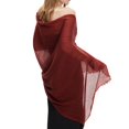 thumbnail image 5 of Lumtrix Vintage Scarf Fringed Edges Lightweight Breathable Wrap Sheer Daily Outdoor Shawls Red One Size, 5 of 7