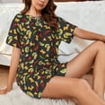 thumbnail image 4 of Rateoe Mexican Food Beer for 2 Piece Short Sleeves Pajama Sets Casual Lounge Sleepwear Ladies Pjs Sets with Pocket-Medium, 4 of 6