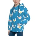 thumbnail image 2 of Kdxio Cartoon Chicken Pattern Boys Athletic Unisex Boys Girls Hoodie with Pocket Sweatshirts-Large, 2 of 6