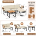 thumbnail image 3 of Gymax Set Of 3 L-Shaped Patio Furniture Set w/Loveseat Square Coffee Table Soft Back, 3 of 7