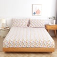 thumbnail image 3 of King Size Bed Sheets Set PC Soft Cooling Thread Count Microfiber Printed Sheet Deep Pocket Breathes Better Machine Washable Tropical Palm Tree Fronds Patterned Double, 3 of 8
