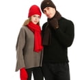 thumbnail image 4 of Gorro de punto cálido de invierno para mujer Guantes de pantalla táctil Conjunto de bufanda larga Gorro de calavera con forro de lana Bufanda de cuello para mujer para hombre, 4 of 5