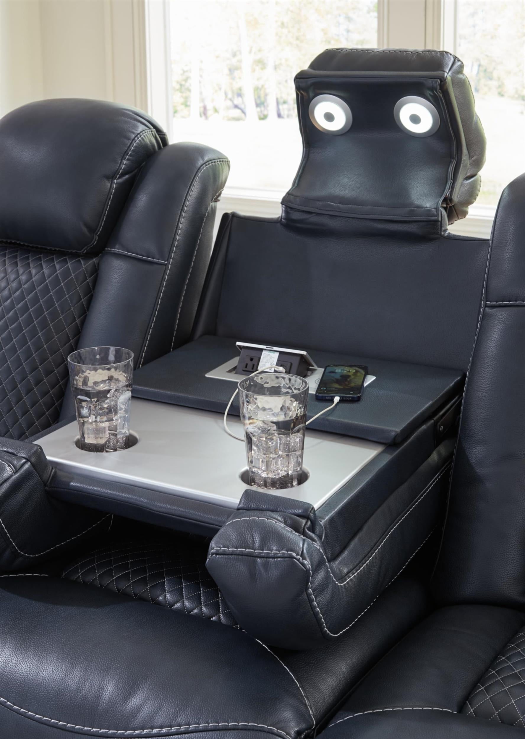 Signature Design by Ashley Fyne-Dyme Sapphire Power Reclining Sofa