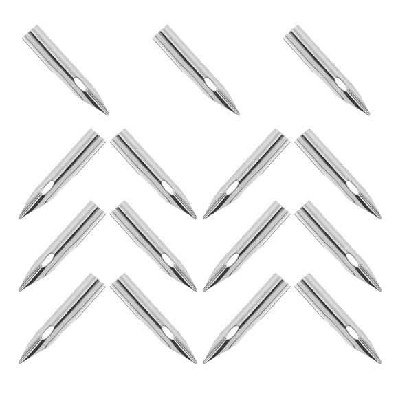 Masteelf 15 Pcs Metal Fountain Pen Nibs Calligraphy Pen Nibs Dip Pens Nibs Fountain Pen Tips Nibs Replacements For Writing Painting Signing 0.28mm