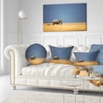 thumbnail image 3 of Designart Elephant and Zebra Walking in Bush - African Throw Pillow - 12x20, 3 of 5