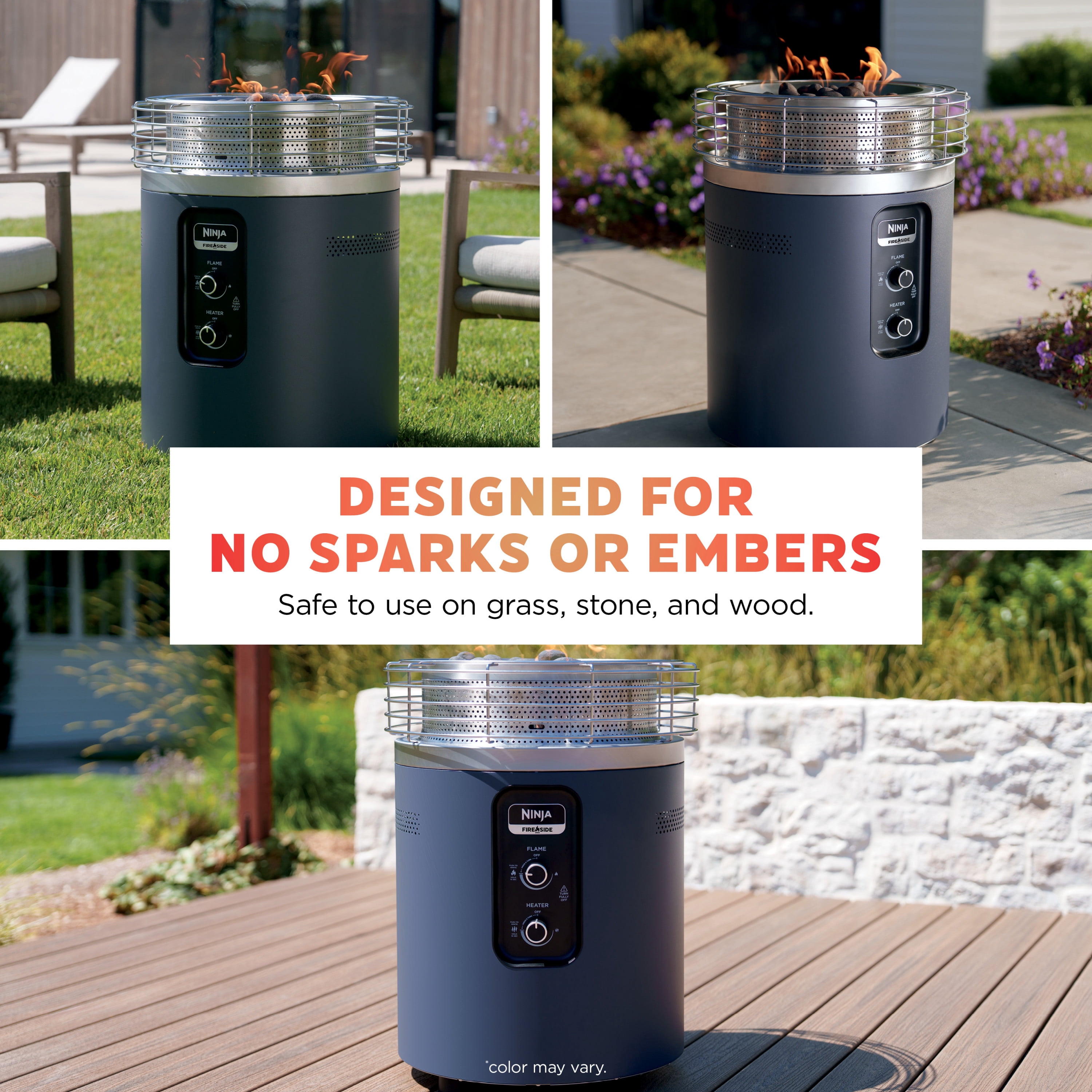Ninja Fireside360 Outdoor Heater & Fire Pit, Silver