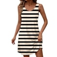 thumbnail image 5 of Bnwani Work Dresses for Women,Ladies Dresses,Slim Fit,Striped,Sleeveless,Scoop Neck,Multicolor,XL, 5 of 7