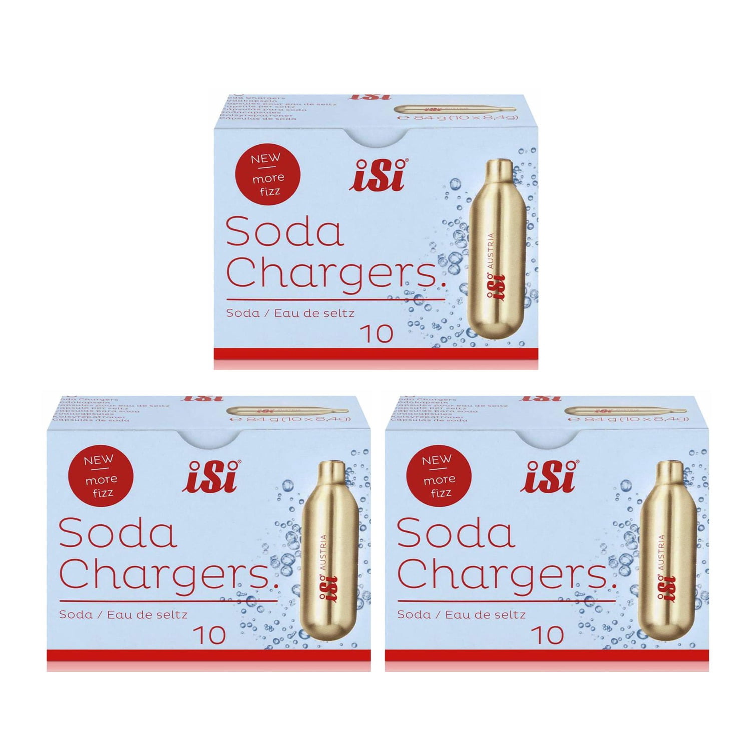 40 SODA CHARGERS BULBS ISI 10 PACK X 4 CO2 CARBON DIOXIDE SYPHON SPARKLING 