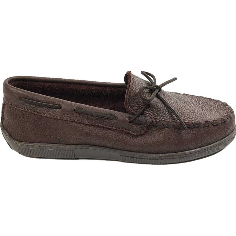 Minnetonka Men's Moosehide Classic Moccasin,Chocolate Moose,11 W