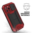 thumbnail image 3 of iPhone 13 Pro Max Case 6.7" with Screen Protector, TECHCIRCLE Heavy Duty Military Metal Hybrid Rugged Kickstand Water-Resistant Shockproof Full Protective Cover with Slide Camera Protector, Red, 3 of 8