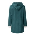 thumbnail image 7 of nerohusy Women Hoodies Fleece Jackets Soft Fuzzy Long Hoodie Sweatshirt Casual Sherpa Hoodies Horn Button Coats for Winter Warm Green,XXL, 7 of 7
