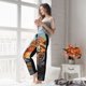 thumbnail image 5 of Fotbe Colorful Plant Tiger Pantalones de Pijama para Mujer, Pantalones de Dormir, Pantalones Pj con Cordón y Bolsillos-Large, 5 of 6