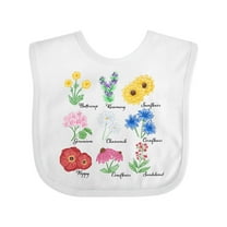 Inktastic Wild Flower Chart Boys or Girls Baby Bib