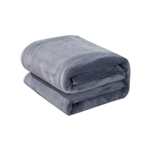 MOQIN Fleece Bed Blankets, Fleece Blanket - Full/Small Blanket - Light Grey - Lightweight Blanket for Bed, Sofa, Couch, Camping, and Travel - Soft Warm Blanket, 20 x 27 inch