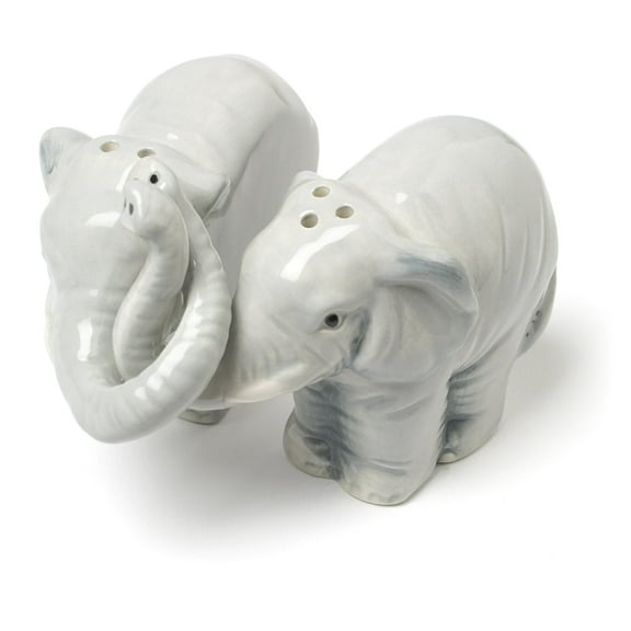 Abbott Collection Hugging Elephants Ceramic Salt & Pepper Shaker Set