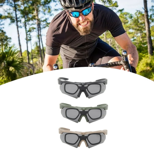 Gafas De Tiro Gafas Militares De Proteccion UV Para Exteriores Gafas De Medio Marco A Prueba De Viento Para Motocicleta Proteccion Ocular Para Hombres Y Mujeres Walmart en linea